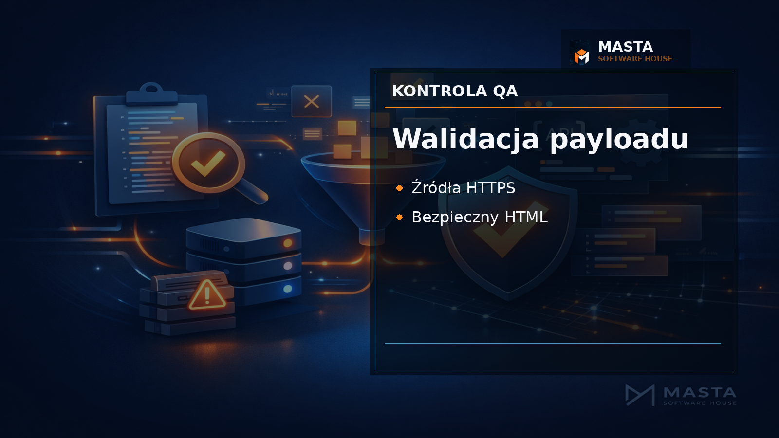Symboliczna grafika walidacji danych przekazywanych przez MCM